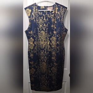 Philosophy Snake Skin Navy and Gold Stunning Sheath Dress NWT XL ♥️